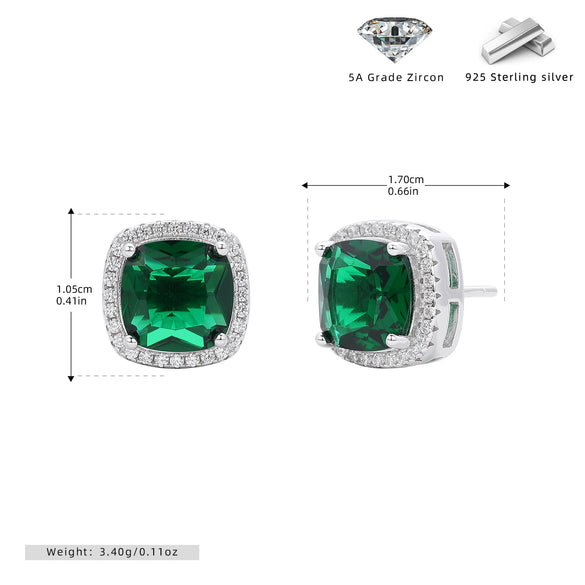 Wholesale Jewelry Vintage Style Square 925 Sterling Silver Stud Earrings And Necklace Set With Electroplating