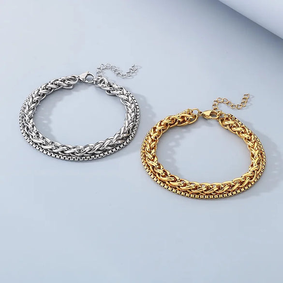 Wholesale Jewelry Vintage Style Vacation Geometric 304 Stainless Steel 18K Gold Plated Anklet