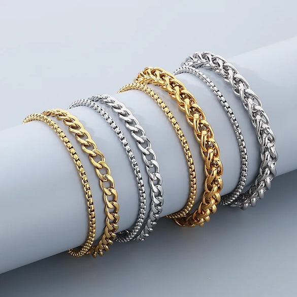 Wholesale Jewelry Vintage Style Vacation Geometric 304 Stainless Steel 18K Gold Plated Anklet