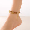 Wholesale Jewelry Vintage Style Vacation Geometric 304 Stainless Steel 18K Gold Plated Anklet