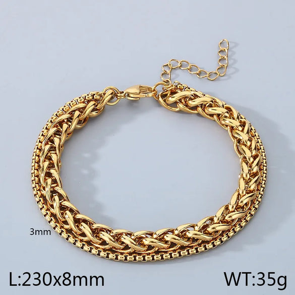Wholesale Jewelry Vintage Style Vacation Geometric 304 Stainless Steel 18K Gold Plated Anklet