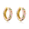 Wholesale Jewelry Vintage Sweet Style Copper 18K Gold Plated Oil Drop Flower Earrings For Women