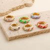 Wholesale Jewelry Vintage Sweet Style Copper 18K Gold Plated Oil Drop Flower Earrings For Women