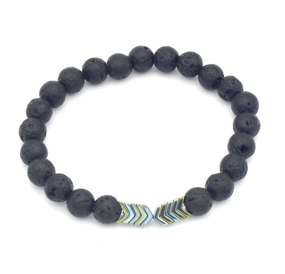 Wholesale Jewelry Volcanic Stone Geometric Manual Bracelet