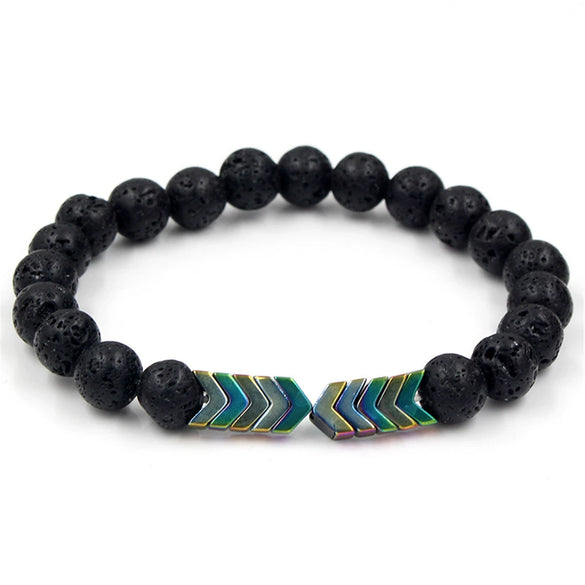 Wholesale Jewelry Volcanic Stone Geometric Manual Bracelet