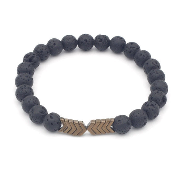 Wholesale Jewelry Volcanic Stone Geometric Manual Bracelet