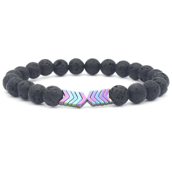 Wholesale Jewelry Volcanic Stone Geometric Manual Bracelet