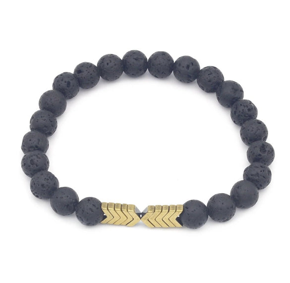 Wholesale Jewelry Volcanic Stone Geometric Manual Bracelet