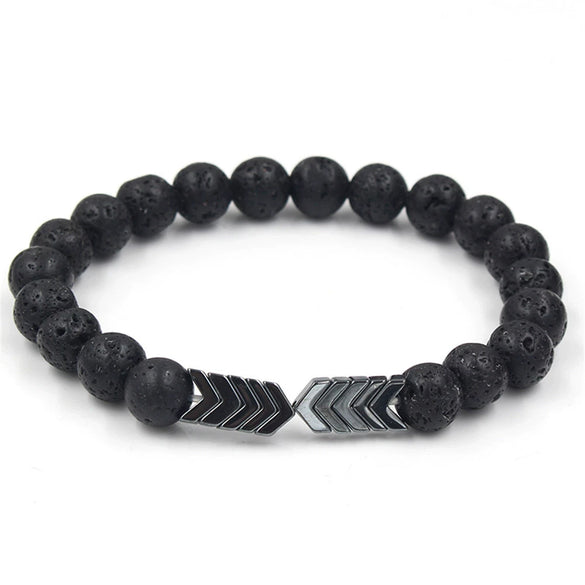 Wholesale Jewelry Volcanic Stone Geometric Manual Bracelet