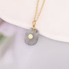 Wholesale Jewelry Water Drop Natural Stone Pendant Stainless Steel Necklace With Electroplating Cross Clavicle Chain