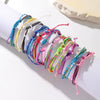 Wholesale Jewelry Waterproof Wax Thread Hand Woven Bohemian Geometric Friendship Bracelet Set For Women