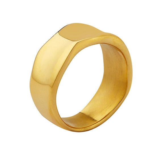 Wholesale Jewelry Women Light Luxury Retro Ring Titanium Steel Geometric Design Electroplated