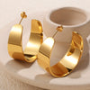 Wholesale Jewelry Women 316L Stainless Steel Electroplated 18K Gold Ushaped Earrings With Joker Exaggerated Design And Highend Sense