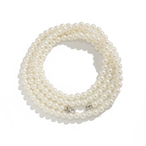 Wholesale Jewelry Women's Anklet Multi Layer Imitation Pearl Beaded Geometric Style