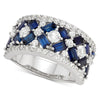 Wholesale Jewelry Women's Blue And White Zircon Copper Ring Geometric Style