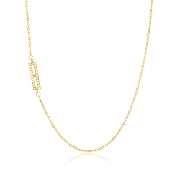 Wholesale Jewelry Women's Clavicle Chain Copper Goldplated Zircon Letter Style
