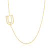 Wholesale Jewelry Women's Clavicle Chain Copper Goldplated Zircon Letter Style