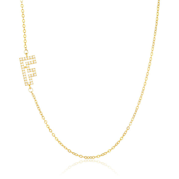 Wholesale Jewelry Women's Clavicle Chain Copper Goldplated Zircon Letter Style