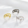 Wholesale Jewelry Women's Copper Butterfly Geometric Opening Ring With Diamond And Animal Pattern