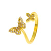 Wholesale Jewelry Women's Copper Butterfly Geometric Opening Ring With Diamond And Animal Pattern