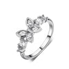 Wholesale Jewelry Women's Copper Butterfly Geometric Opening Ring With Diamond And Animal Pattern