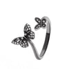 Wholesale Jewelry Women's Copper Butterfly Geometric Opening Ring With Diamond And Animal Pattern