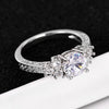 Wholesale Jewelry Women's Copper Geometric Inlaid Zircon Ring