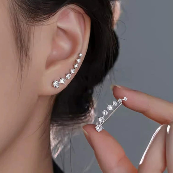 Wholesale Jewelry Women's Fashion Geometric 925 Sterling Silver Moissanite Diamond Earrings