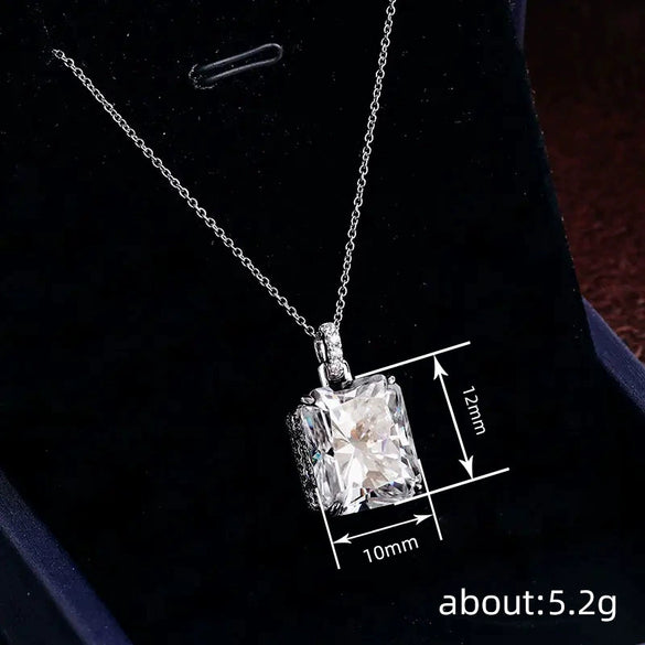 Wholesale Jewelry Women's Geometric Square Copper Mixed Gemstone Setting Zirconia Necklace