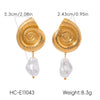 Wholesale Jewelry Women's Geometric Star Pattern Stainless Steel Electroplated Shell And Starfish Earrings