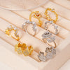 Wholesale Jewelry Women's Light Luxury Copper Fourleaf Clover Flower Ring With Electroplating
