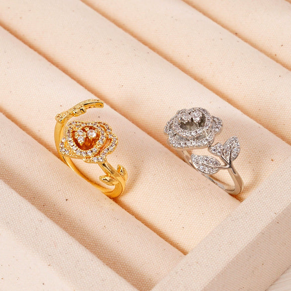 Wholesale Jewelry Women's Light Luxury Copper Fourleaf Clover Flower Ring With Electroplating