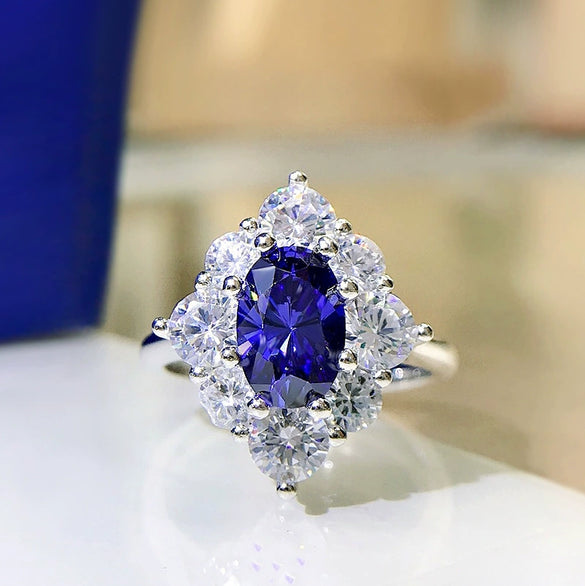 Wholesale Jewelry Women's Light Luxury Eggshaped Copper Zircon Ring With Luxury Inlay