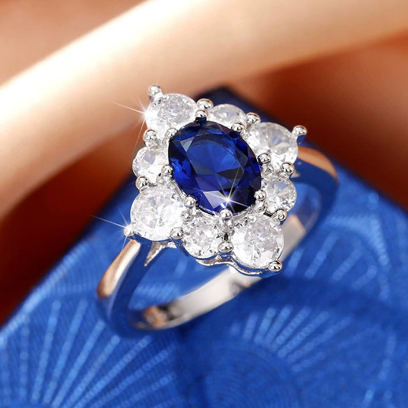 Wholesale Jewelry Women's Light Luxury Eggshaped Copper Zircon Ring With Luxury Inlay