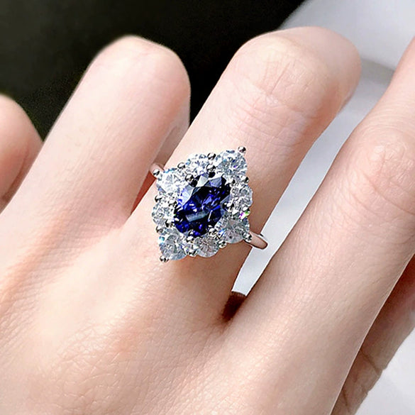 Wholesale Jewelry Women's Light Luxury Eggshaped Copper Zircon Ring With Luxury Inlay