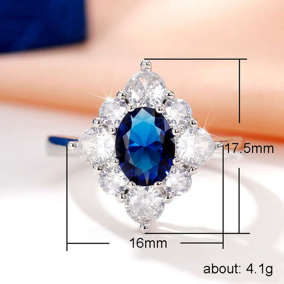 Wholesale Jewelry Women's Light Luxury Eggshaped Copper Zircon Ring With Luxury Inlay