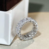 Wholesale Jewelry Women's S925 Sterling Silver Geometric Ring With Pagoda Cut Zircon And Electroplating