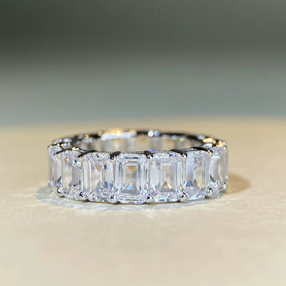 Wholesale Jewelry Women's S925 Sterling Silver Geometric Ring With Pagoda Cut Zircon And Electroplating