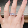 Wholesale Jewelry Women's S925 Sterling Silver Geometric Ring With Pagoda Cut Zircon And Electroplating
