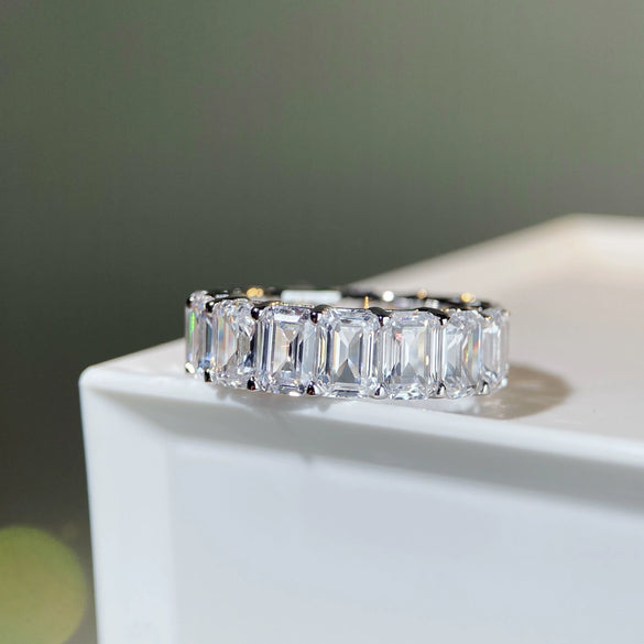 Wholesale Jewelry Women's S925 Sterling Silver Geometric Ring With Pagoda Cut Zircon And Electroplating