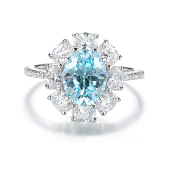 Wholesale Jewelry Women's S925 Sterling Silver Ring With Flower Pattern And Electroplating Process