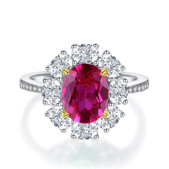 Wholesale Jewelry Women's S925 Sterling Silver Ring With Flower Pattern And Electroplating Process