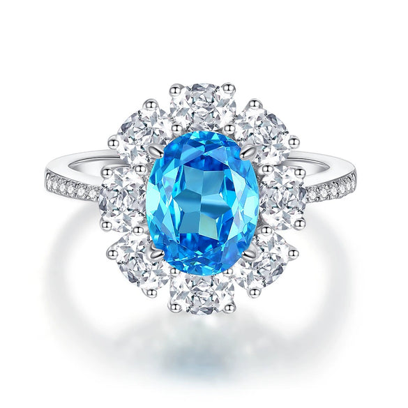 Wholesale Jewelry Women's S925 Sterling Silver Ring With Flower Pattern And Electroplating Process