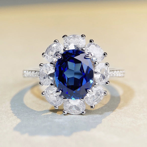 Wholesale Jewelry Women's S925 Sterling Silver Ring With Flower Pattern And Electroplating Process