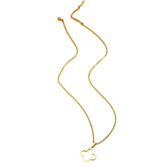 Wholesale Jewelry Women's Simple Geometric Stainless Steel And Titanium Steel Necklace And Earrings Set With Plants And Flowers Pattern Electroplated