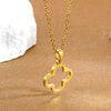 Wholesale Jewelry Women's Simple Geometric Stainless Steel And Titanium Steel Necklace And Earrings Set With Plants And Flowers Pattern Electroplated