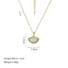 Wholesale Jewelry Women's Stainless Steel Geometric Fanshaped Motherofpearl Diamond Electroplated Necklace