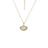Wholesale Jewelry Women's Stainless Steel Geometric Fanshaped Motherofpearl Diamond Electroplated Necklace