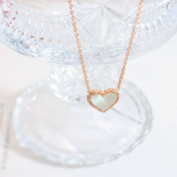 Wholesale Jewelry Women's Titanium Steel Electroplated Heart Pendant Necklace And Earrings