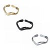 Wholesale Jewelry Women's Titanium Steel Water Wave Open Ring Geometric Electroplated